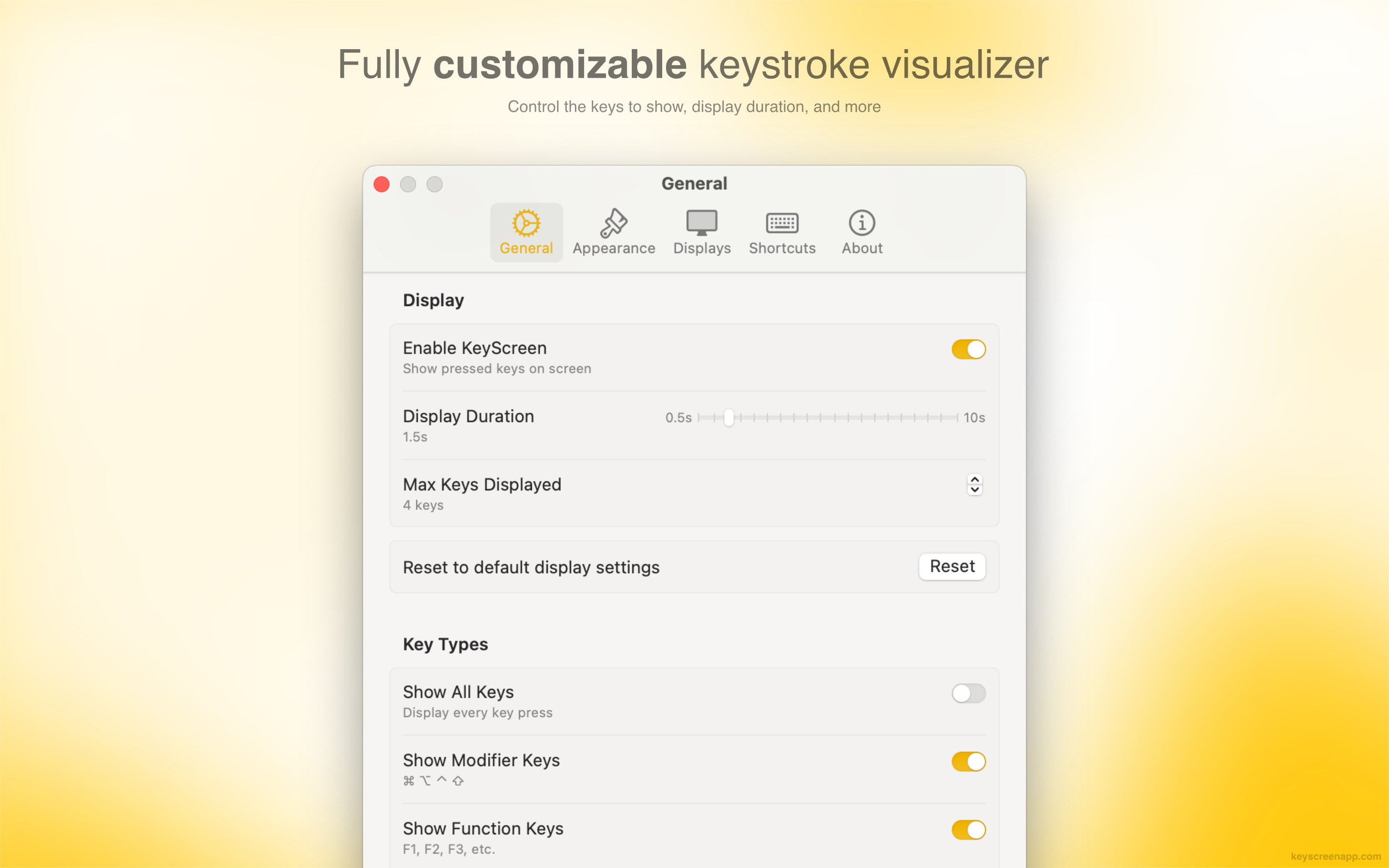 KeyScreen screenshot